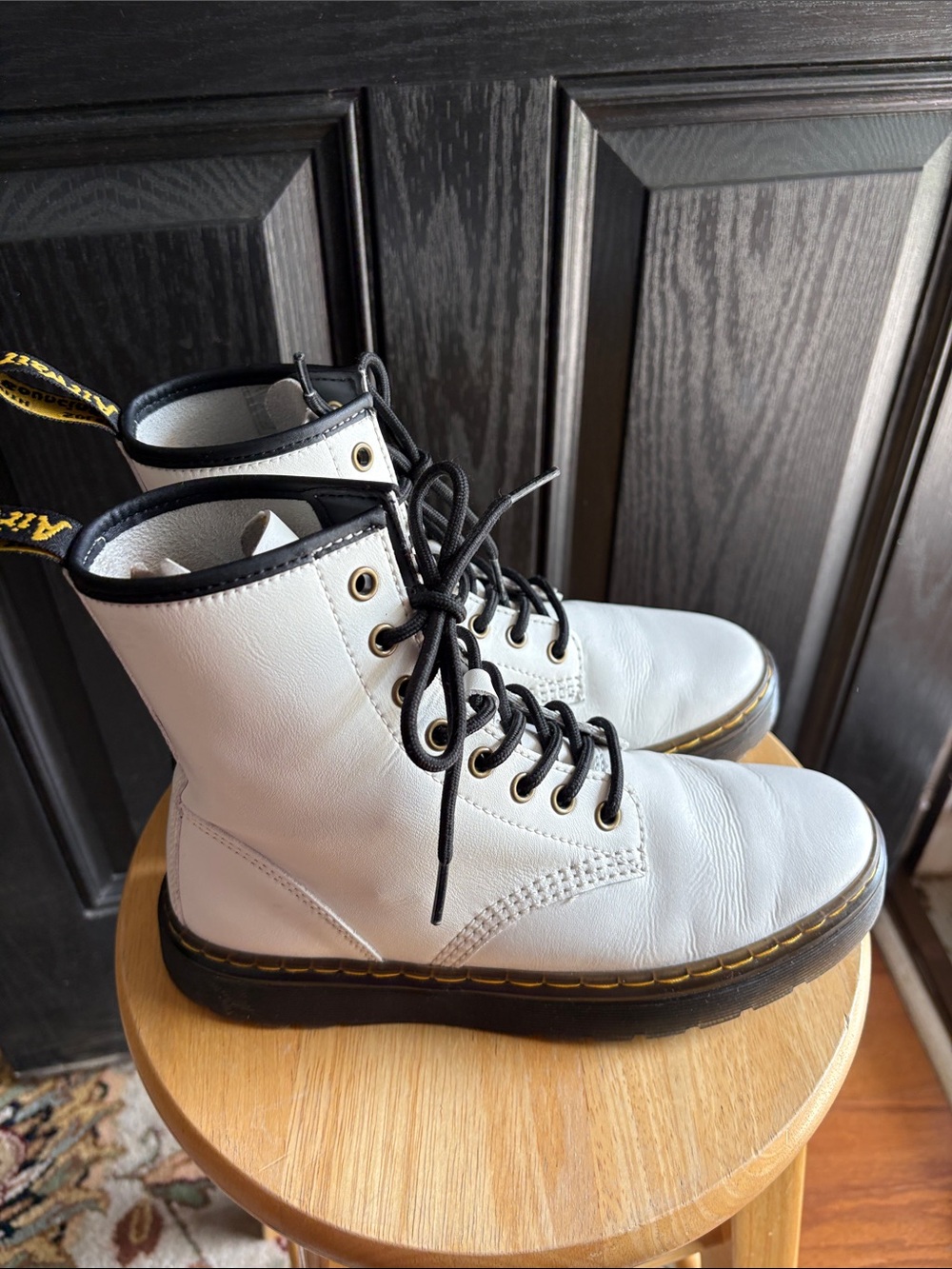 Dr Martens Zavala White Combat Boots